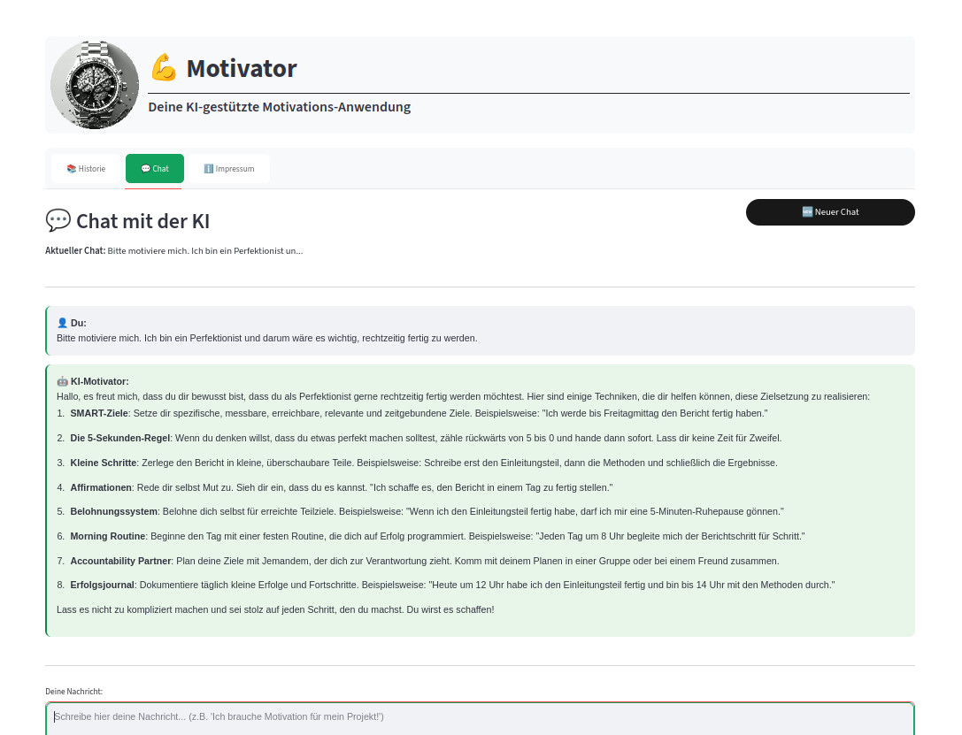 KI-Coach gibt motivierende Antwort